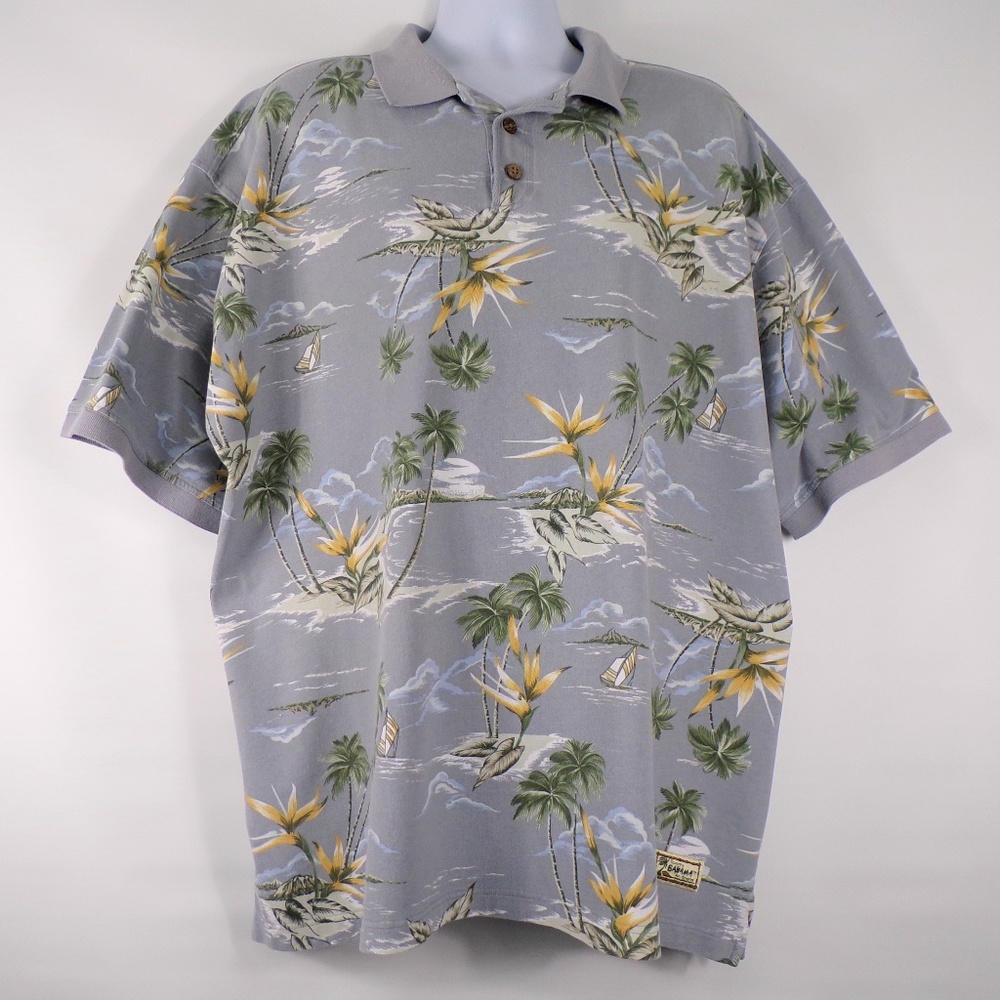 Tommy Bahama Bird Of Pardise Hawaiian Polo Shirt